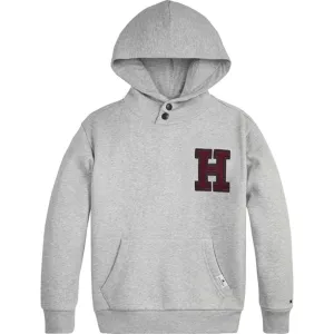 Tommy Hilfiger Tommy Towelling Patch Hoodie Light Grey Heather