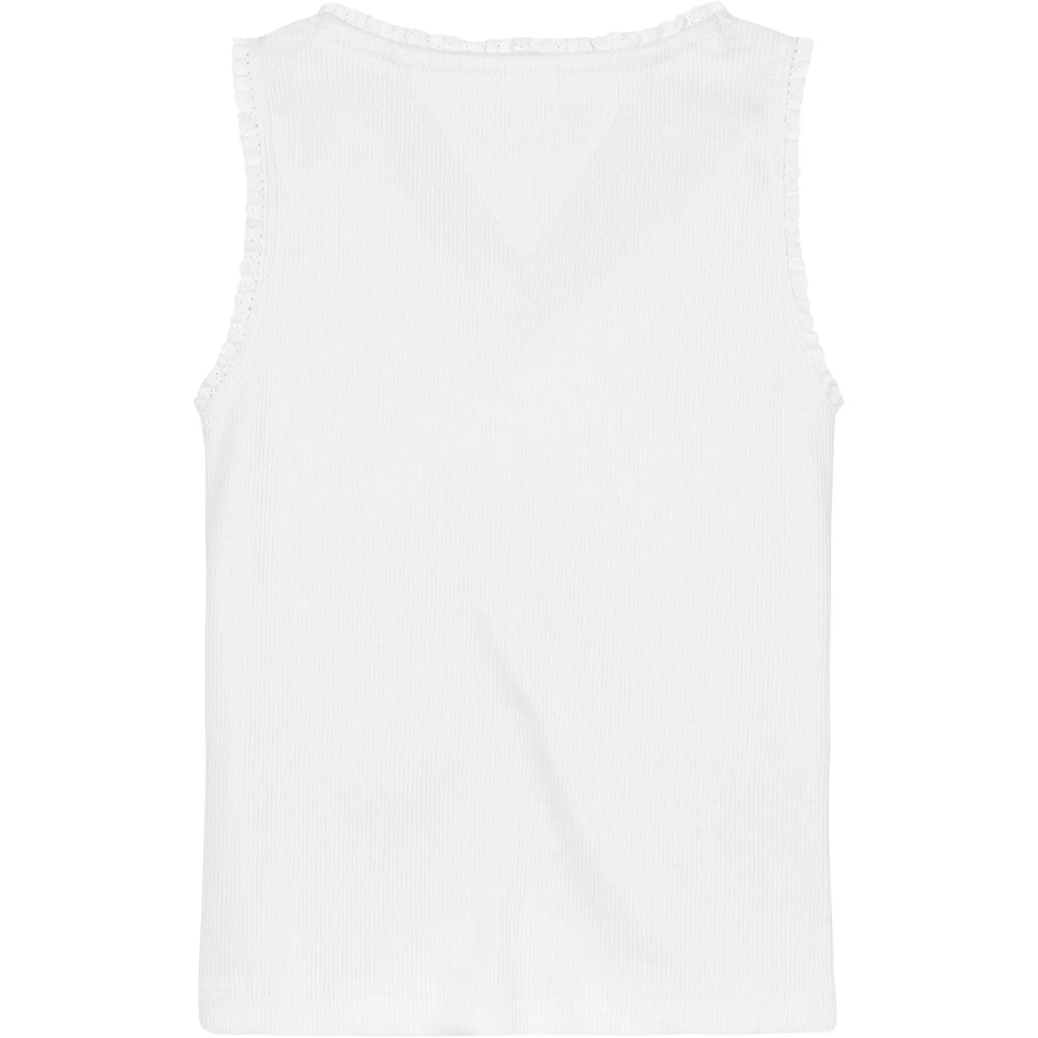 Tommy Hilfiger White Essential Rib Lace Tank Top