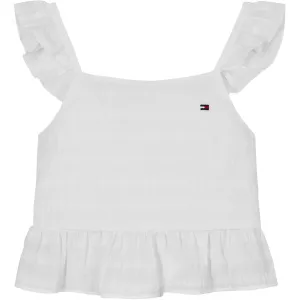 Tommy Hilfiger White Textured Cotton Top