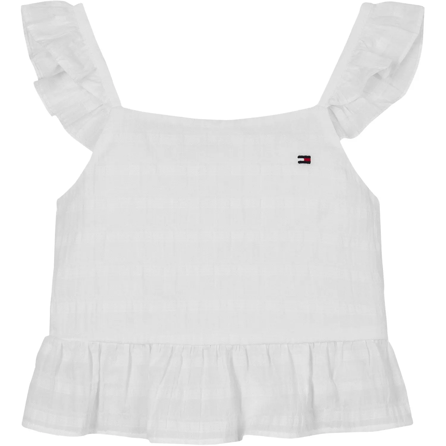 Tommy Hilfiger White Textured Cotton Top