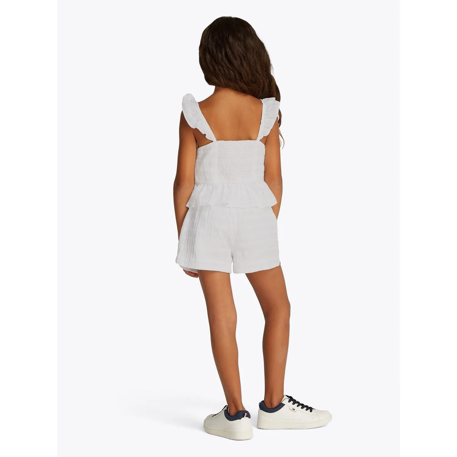 Tommy Hilfiger White Textured Cotton Top