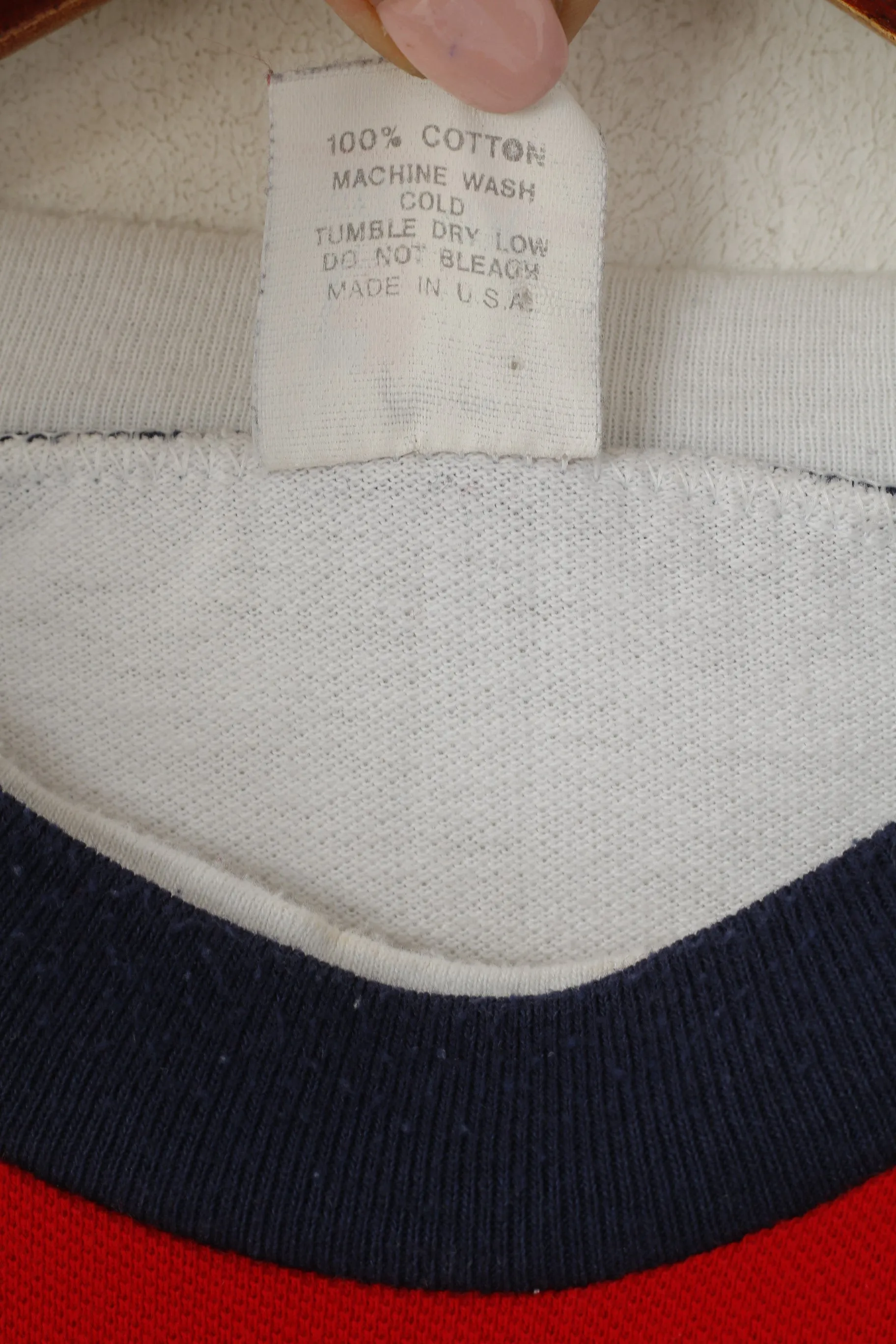 T's By DC Men XL Shirt White Striped Cotton USA Washington Crew Neck Top
