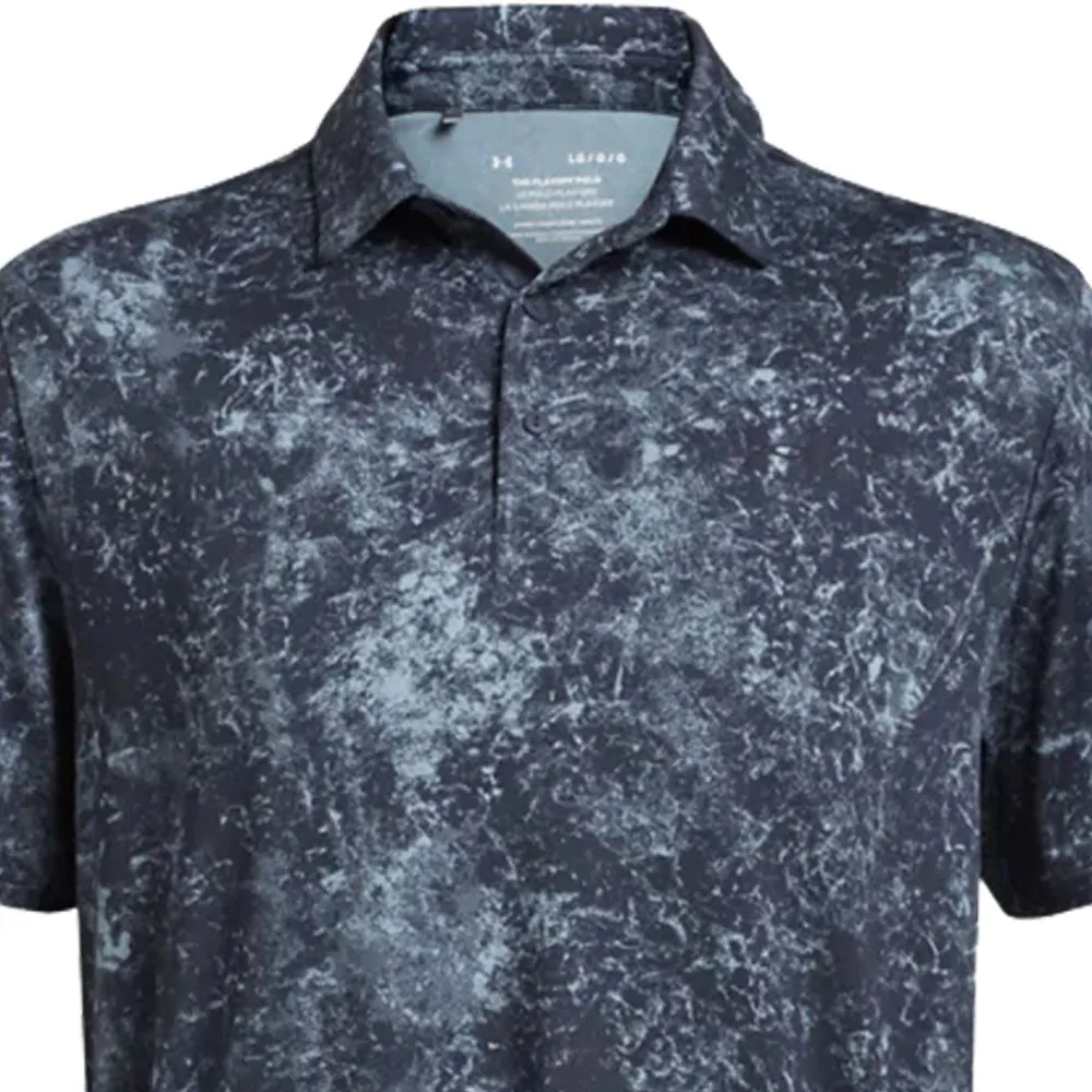 Under Armour Playoff 3.0 Printed Polo Shirt - Downpour Gray/Midnight Navy