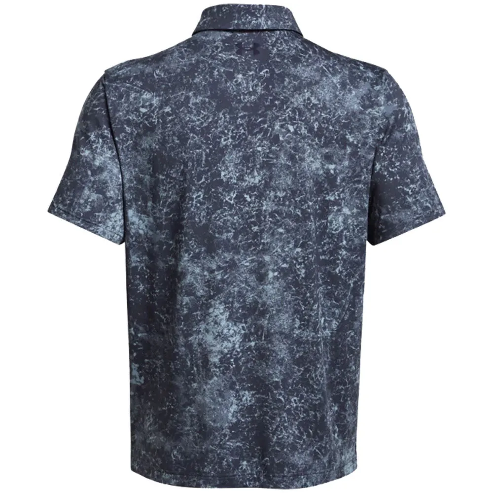 Under Armour Playoff 3.0 Printed Polo Shirt - Downpour Gray/Midnight Navy