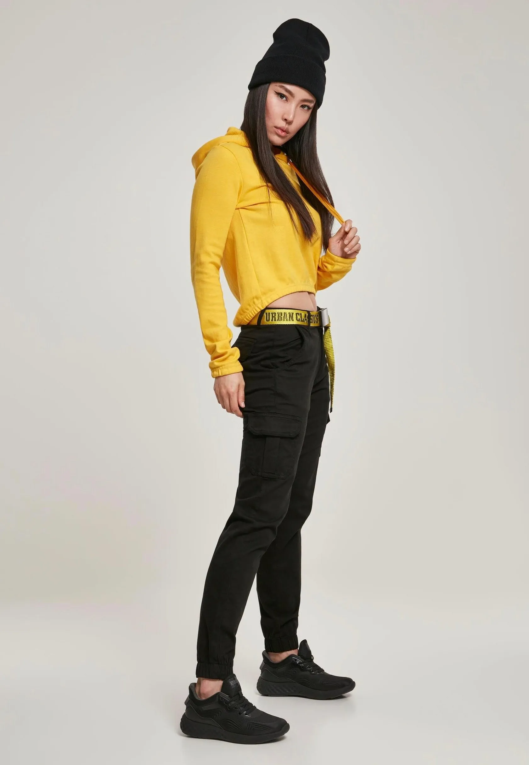 Urban Classics - Ladies High Waist Cargo Black - Pants