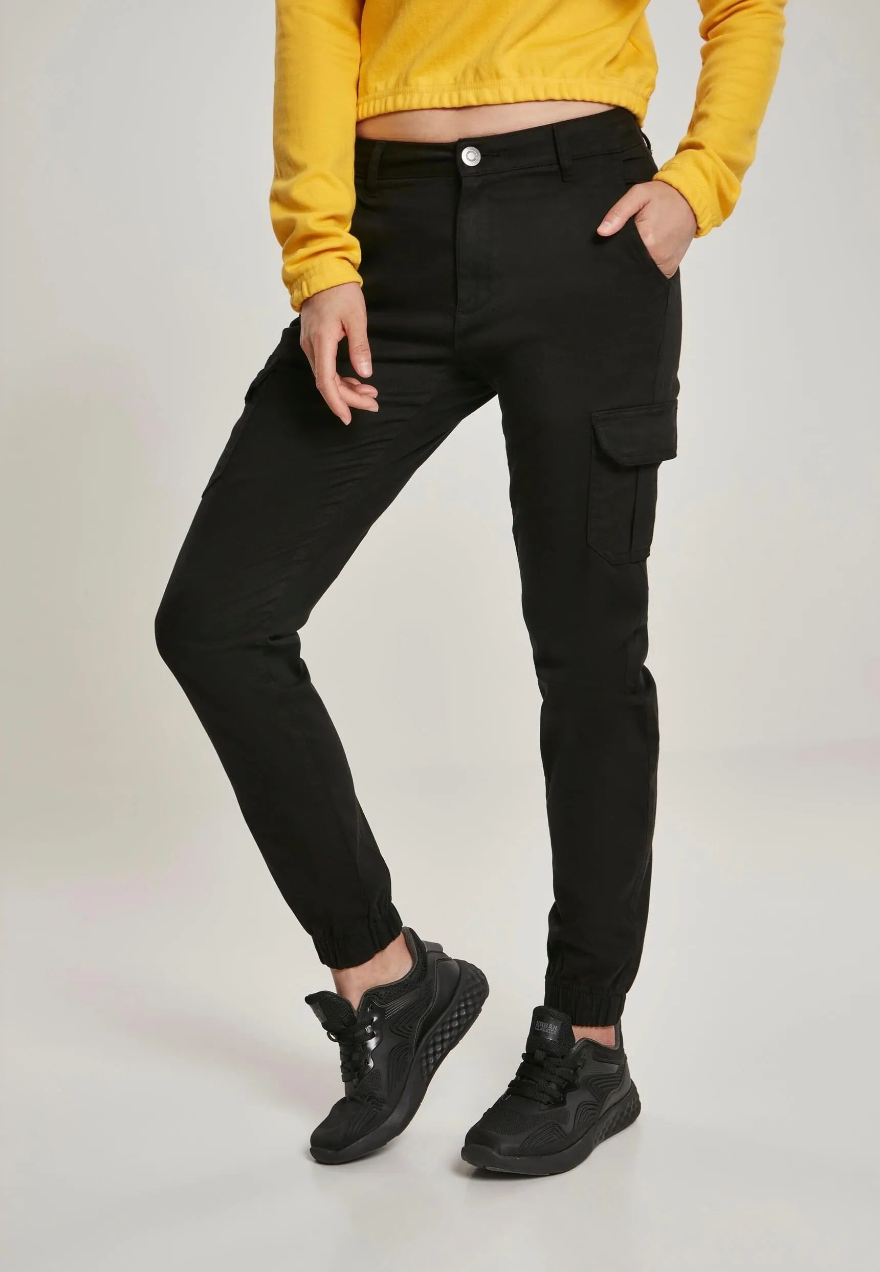 Urban Classics - Ladies High Waist Cargo Black - Pants