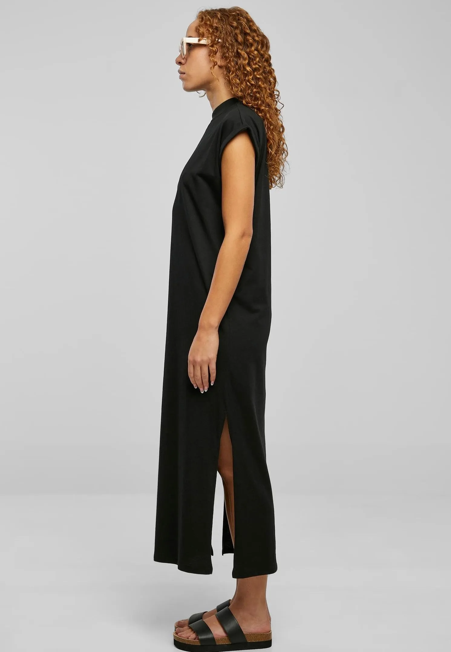 Urban Classics - Ladies Long Extended Shoulder Black - Dress