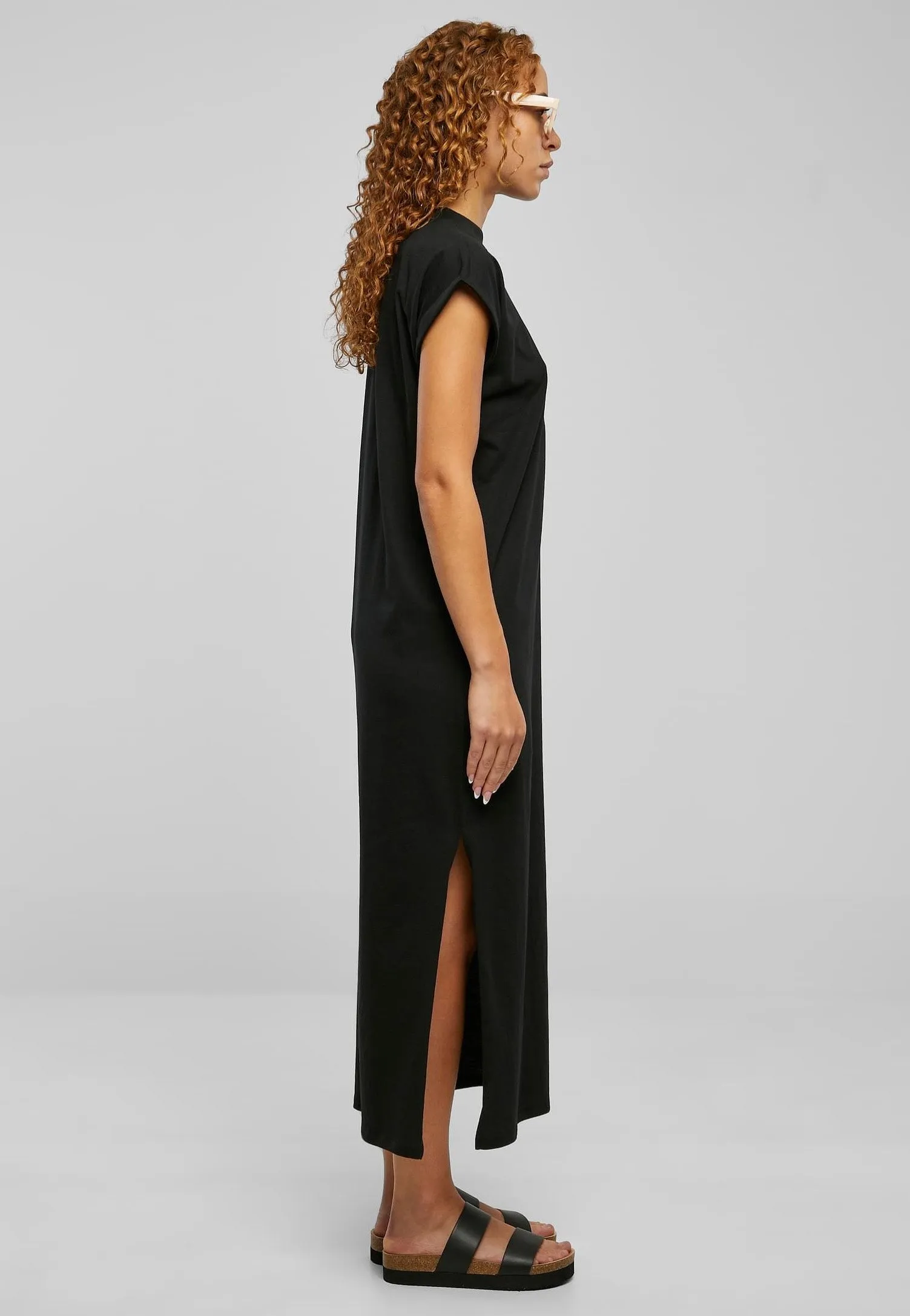 Urban Classics - Ladies Long Extended Shoulder Black - Dress
