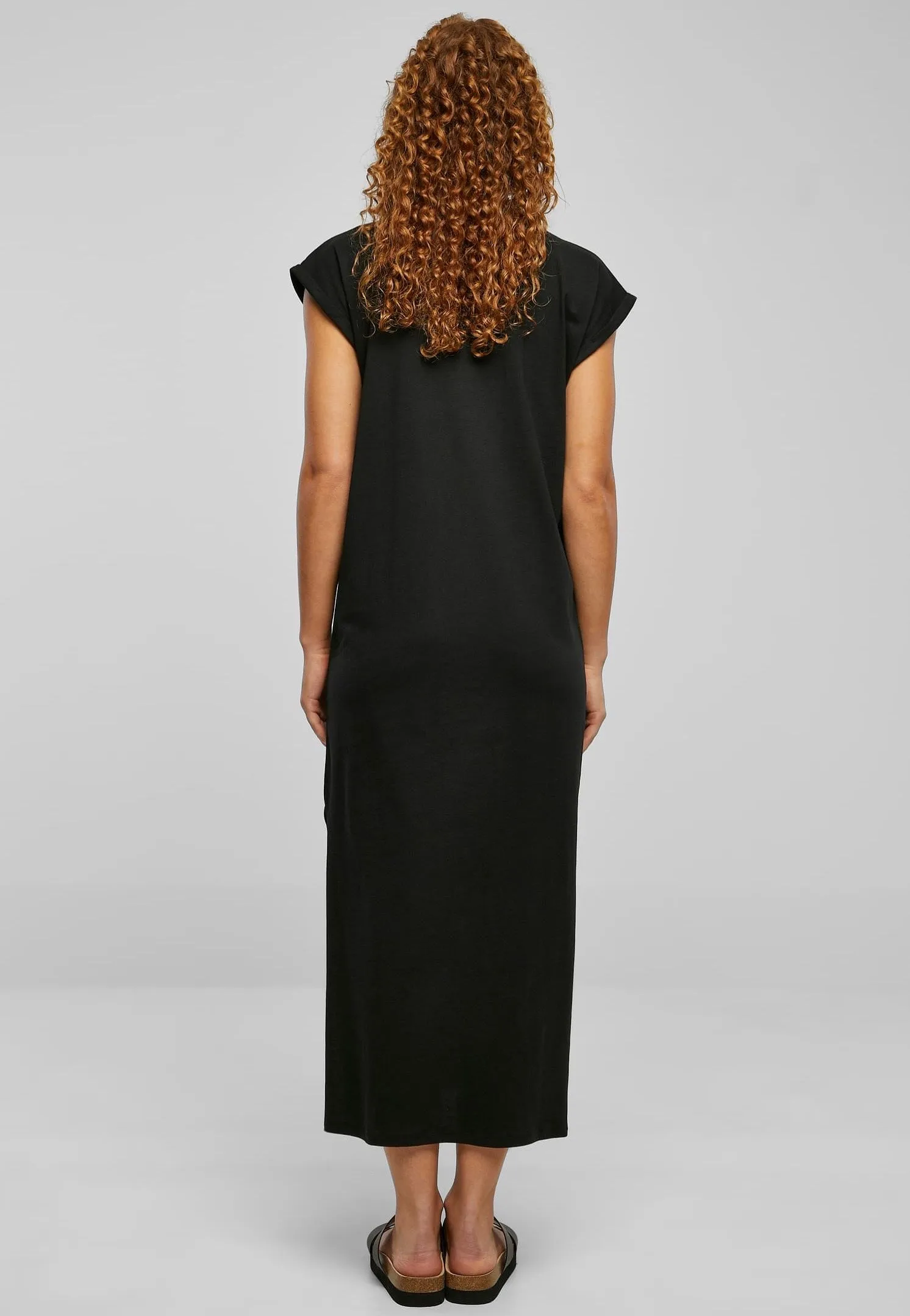 Urban Classics - Ladies Long Extended Shoulder Black - Dress