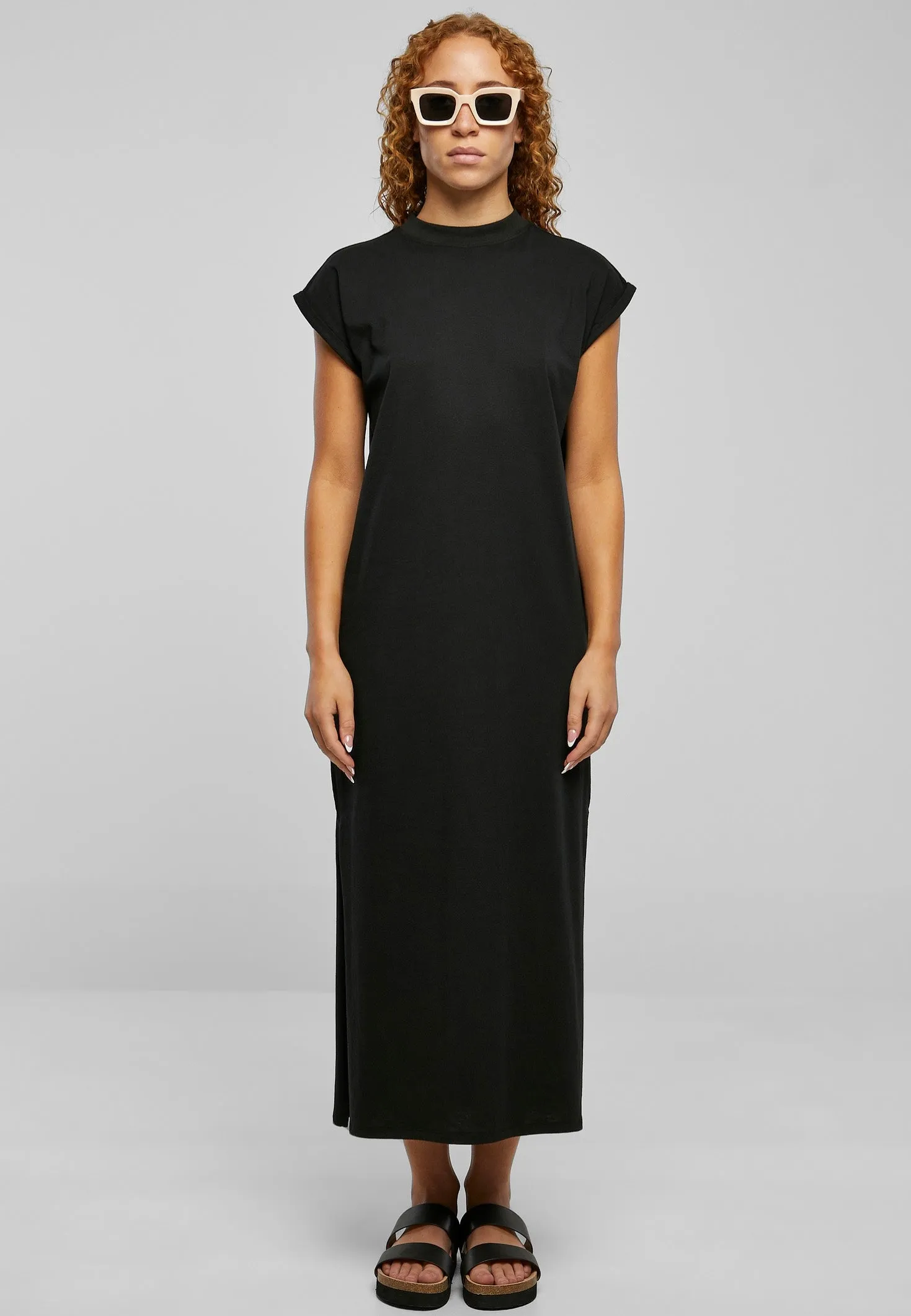 Urban Classics - Ladies Long Extended Shoulder Black - Dress
