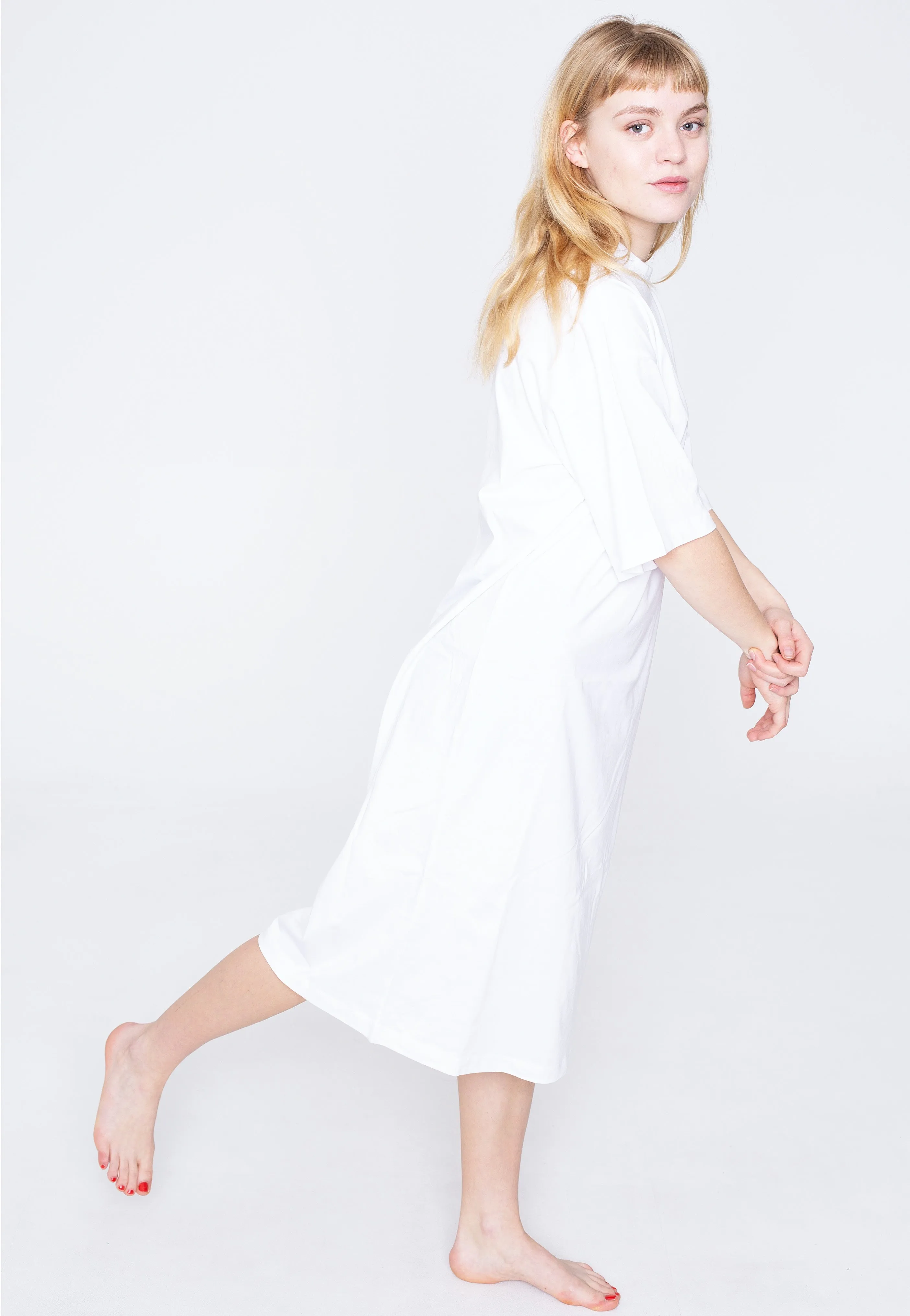 Urban Classics - Ladies Organic Long Oversized White - Dress