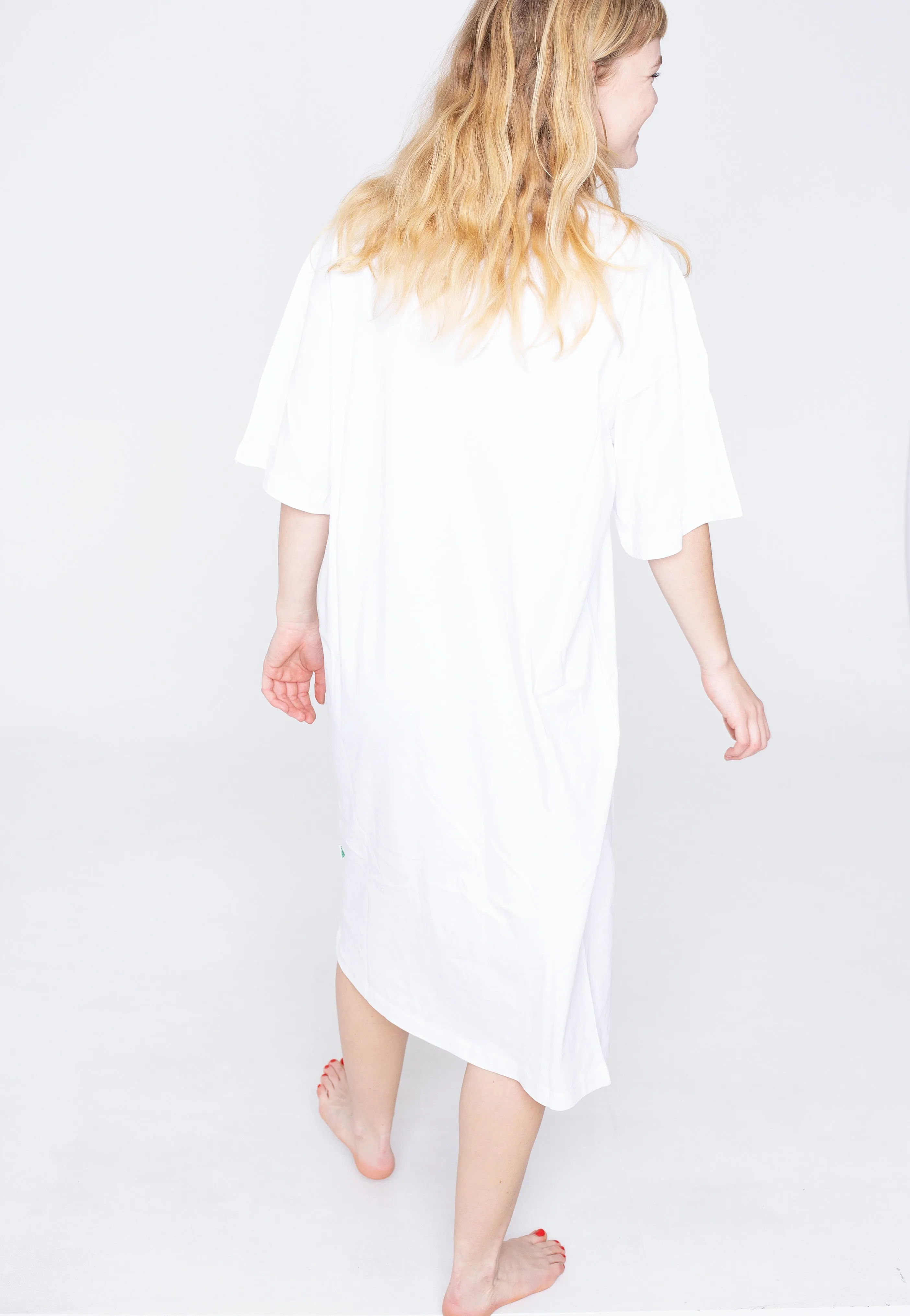 Urban Classics - Ladies Organic Long Oversized White - Dress