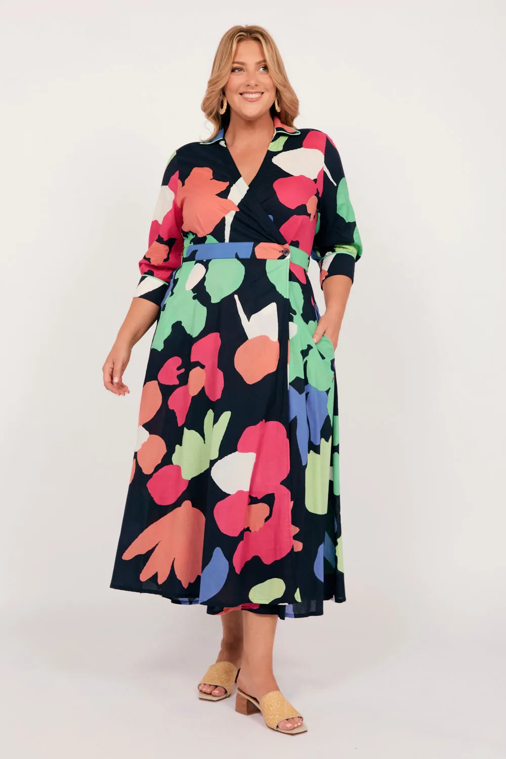 Wendy Wrap Dress in Daydream Adrift