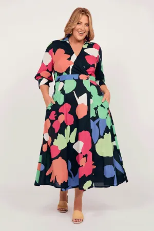 Wendy Wrap Dress in Daydream Adrift