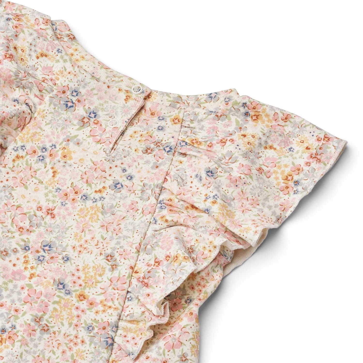 Wheat Bright Flowers Jersey Dress Ruffle Shirley