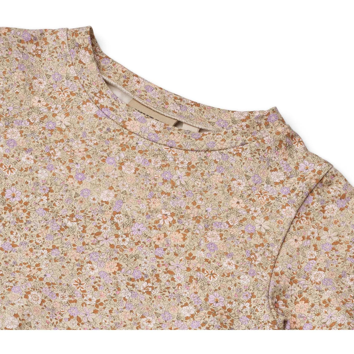 Wheat Lilac Flower Meadow Jersey Dress S/S Anna
