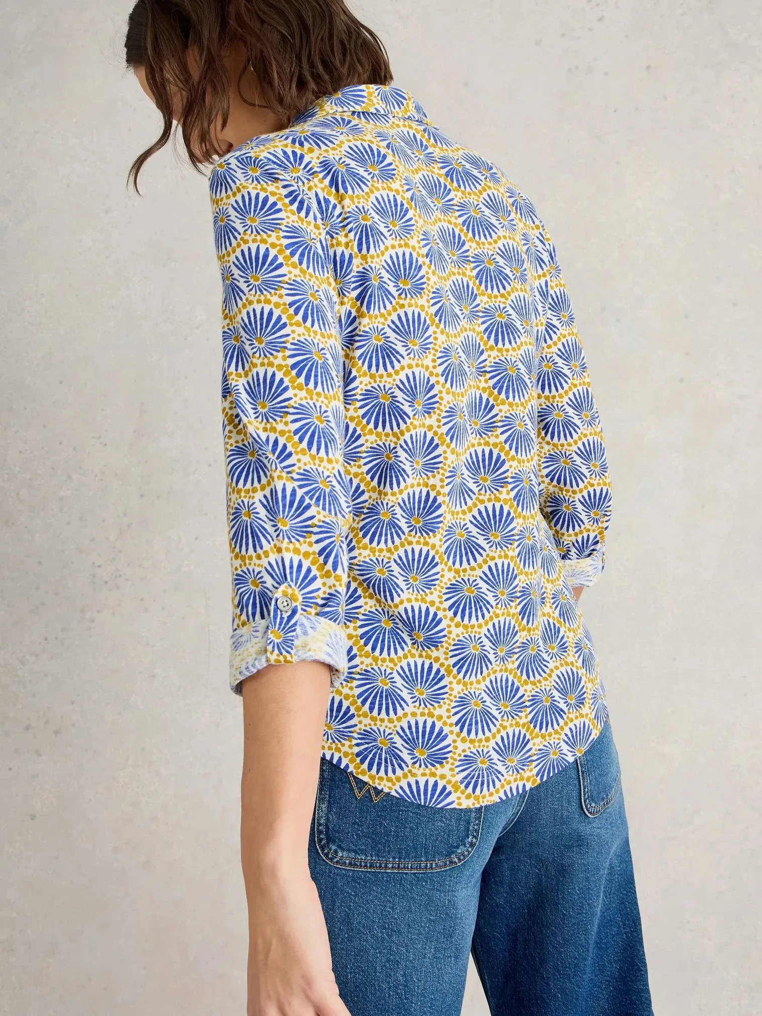 White Stuff Annie Mid-Sleeve Jersey Shirt