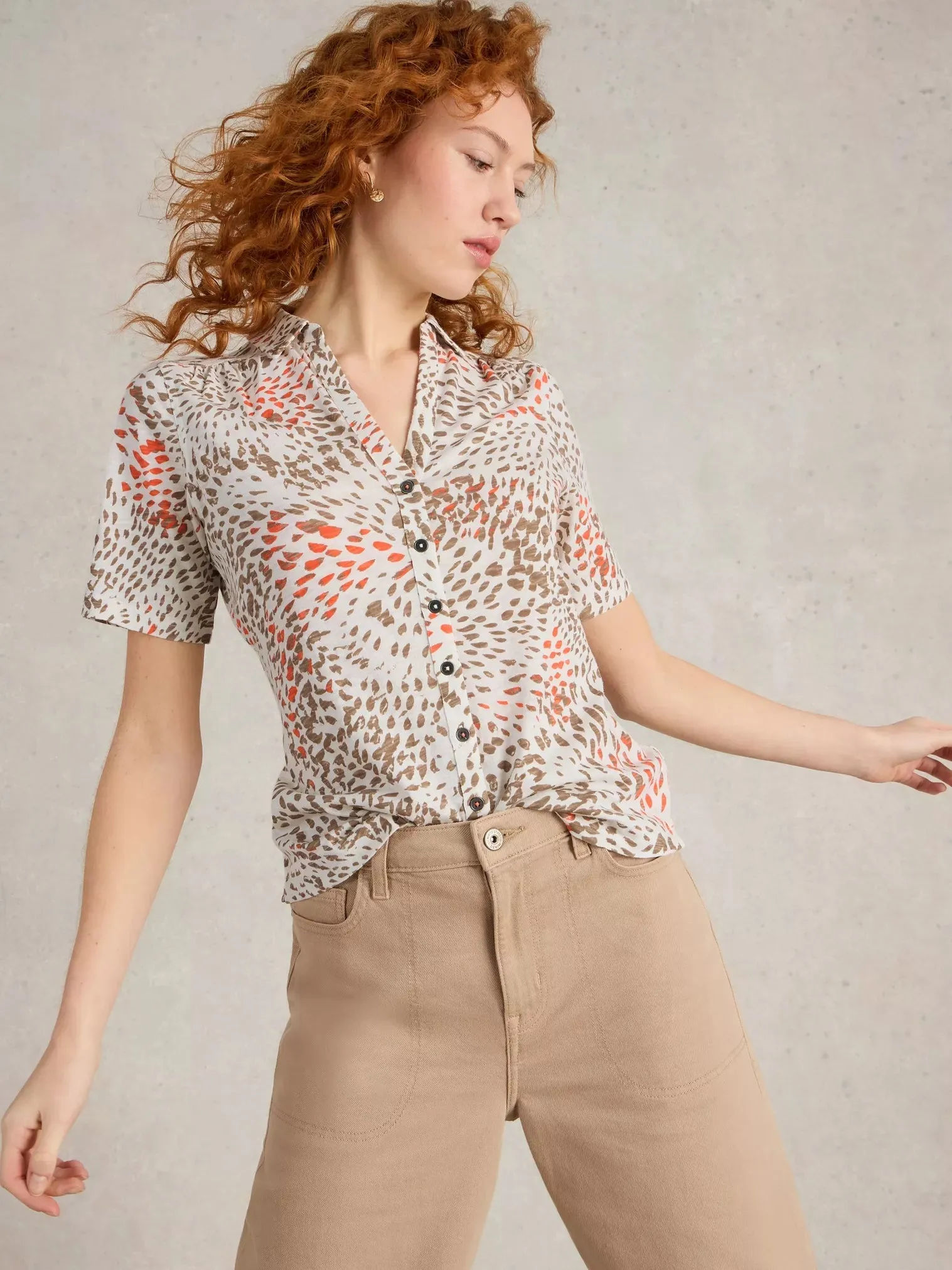 White Stuff Annie Short-Sleeve Jersey Shirt