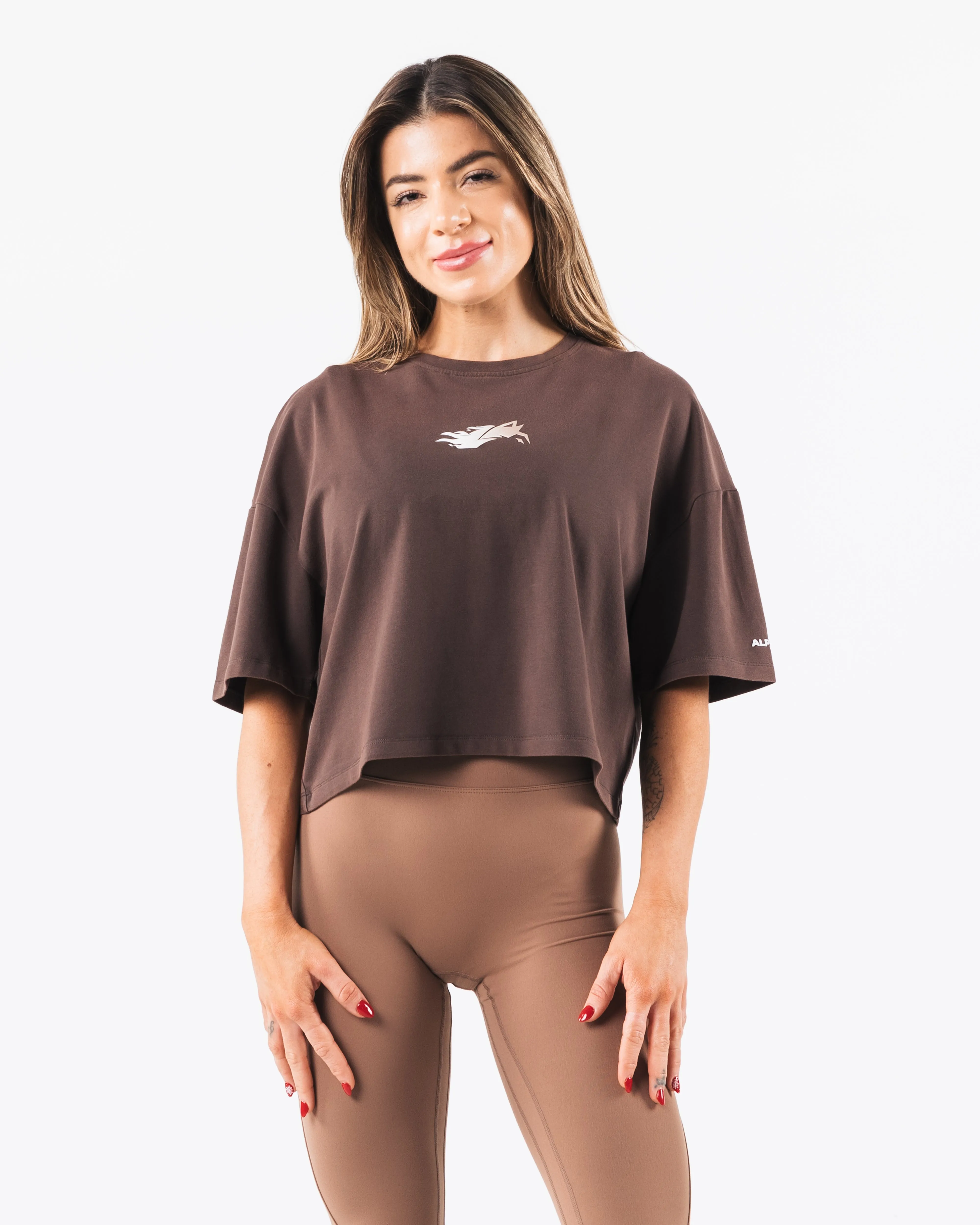 Wolf Crop Tee - Cashmere Alphalete Athletics