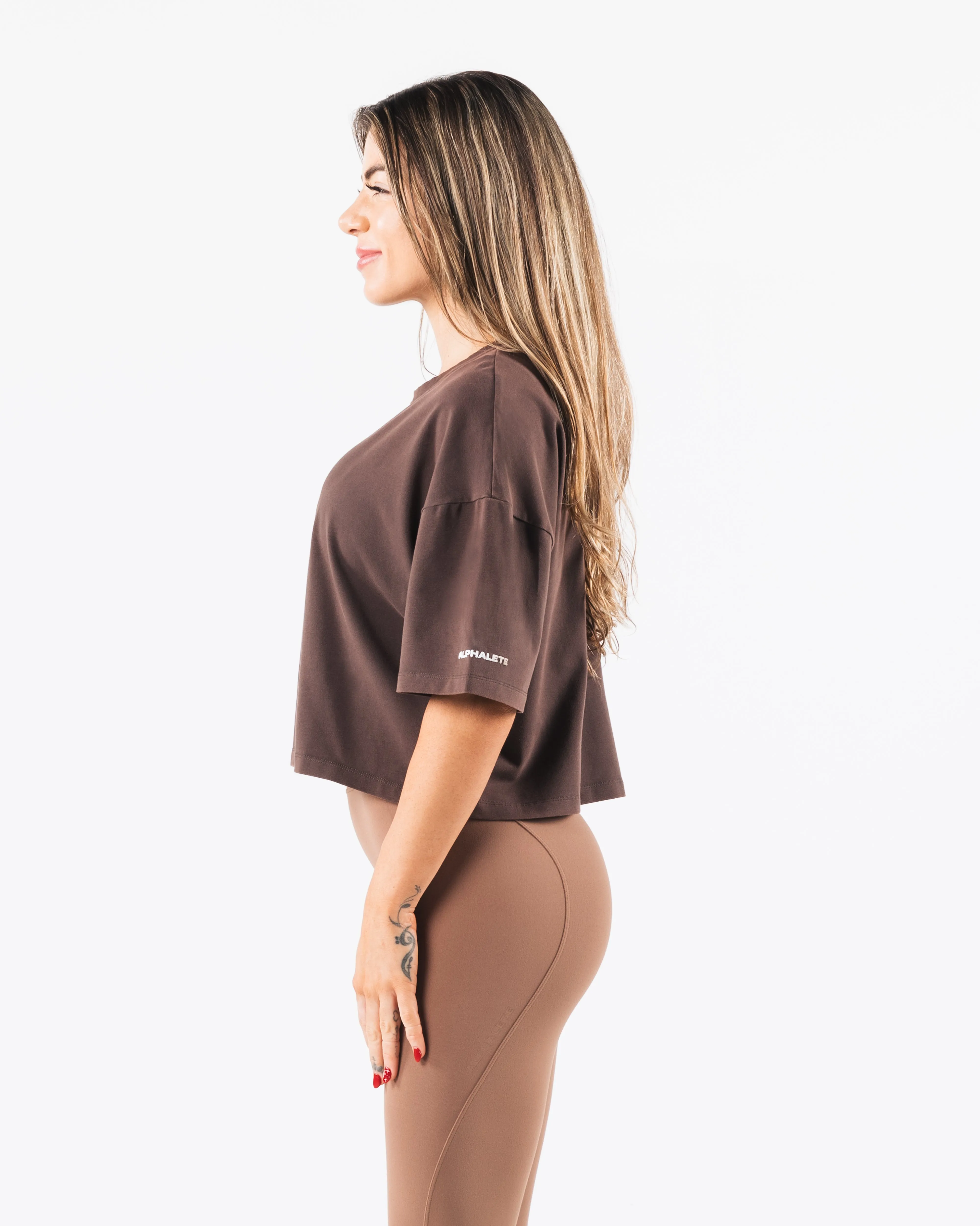 Wolf Crop Tee - Cashmere Alphalete Athletics