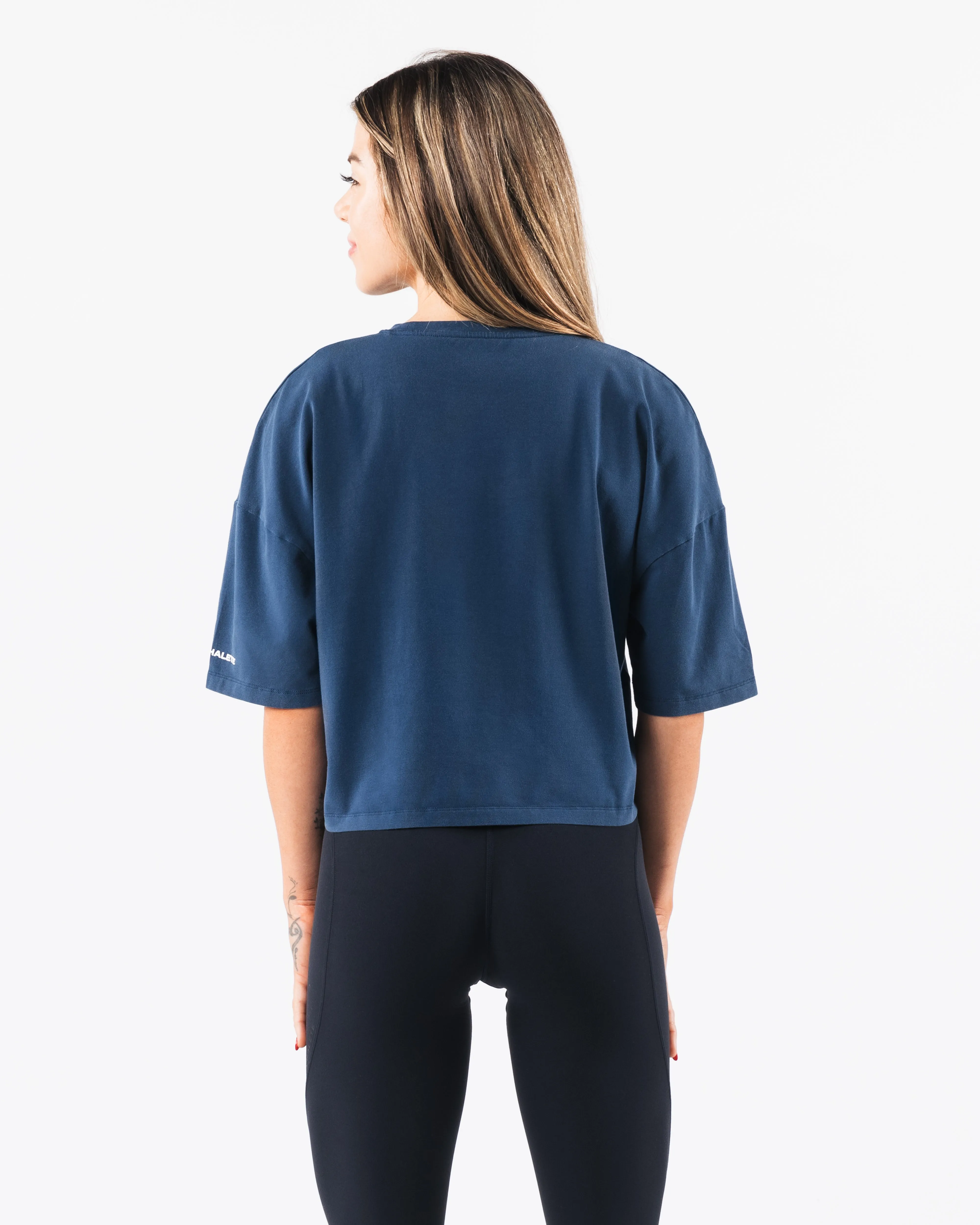 Wolf Crop Tee - Denim Alphalete Athletics