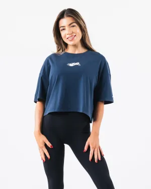 Wolf Crop Tee - Denim Alphalete Athletics