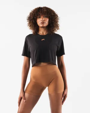 Wolf Head Airtech SS Crop - Pebble Alphalete Athletics