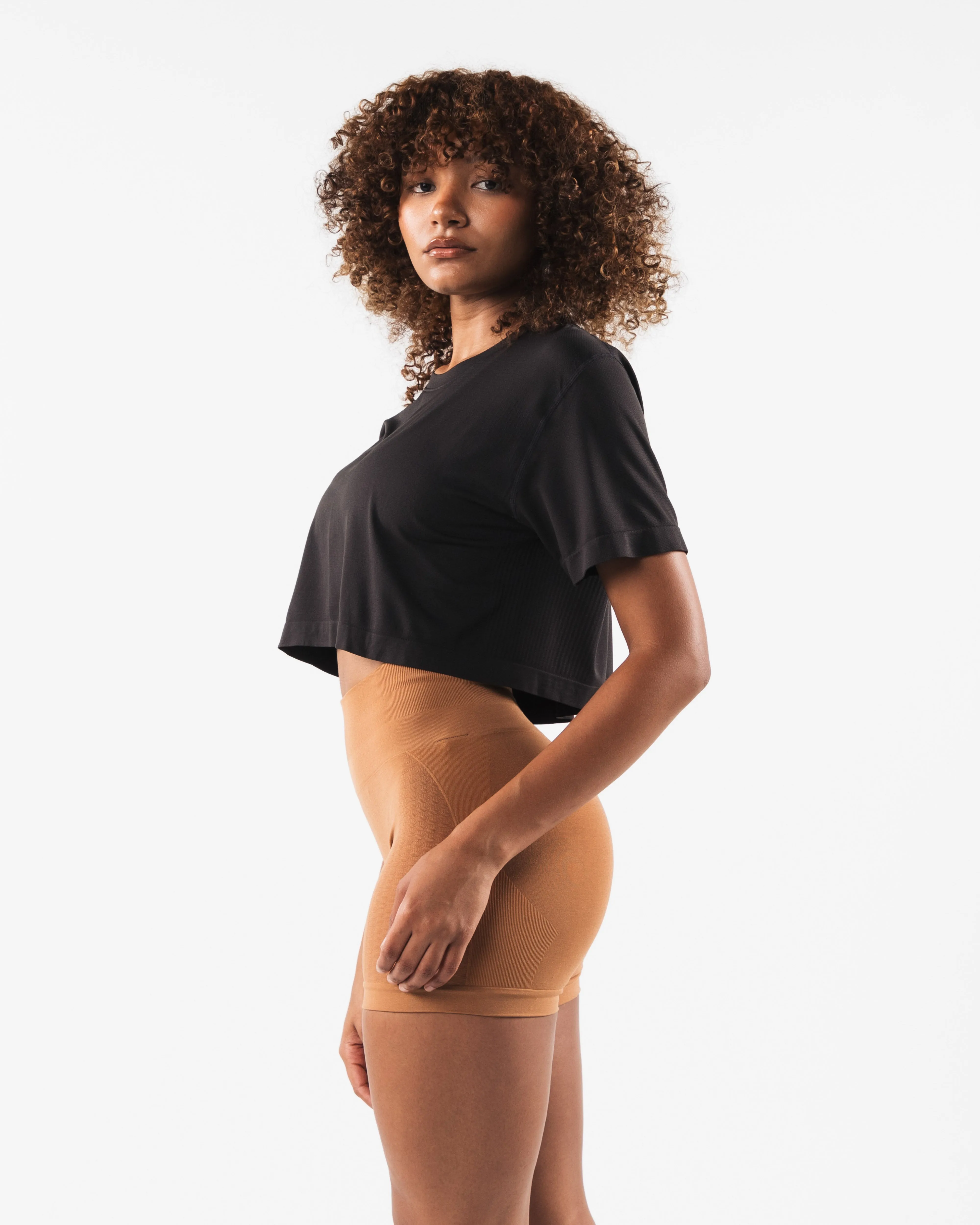 Wolf Head Airtech SS Crop - Pebble Alphalete Athletics