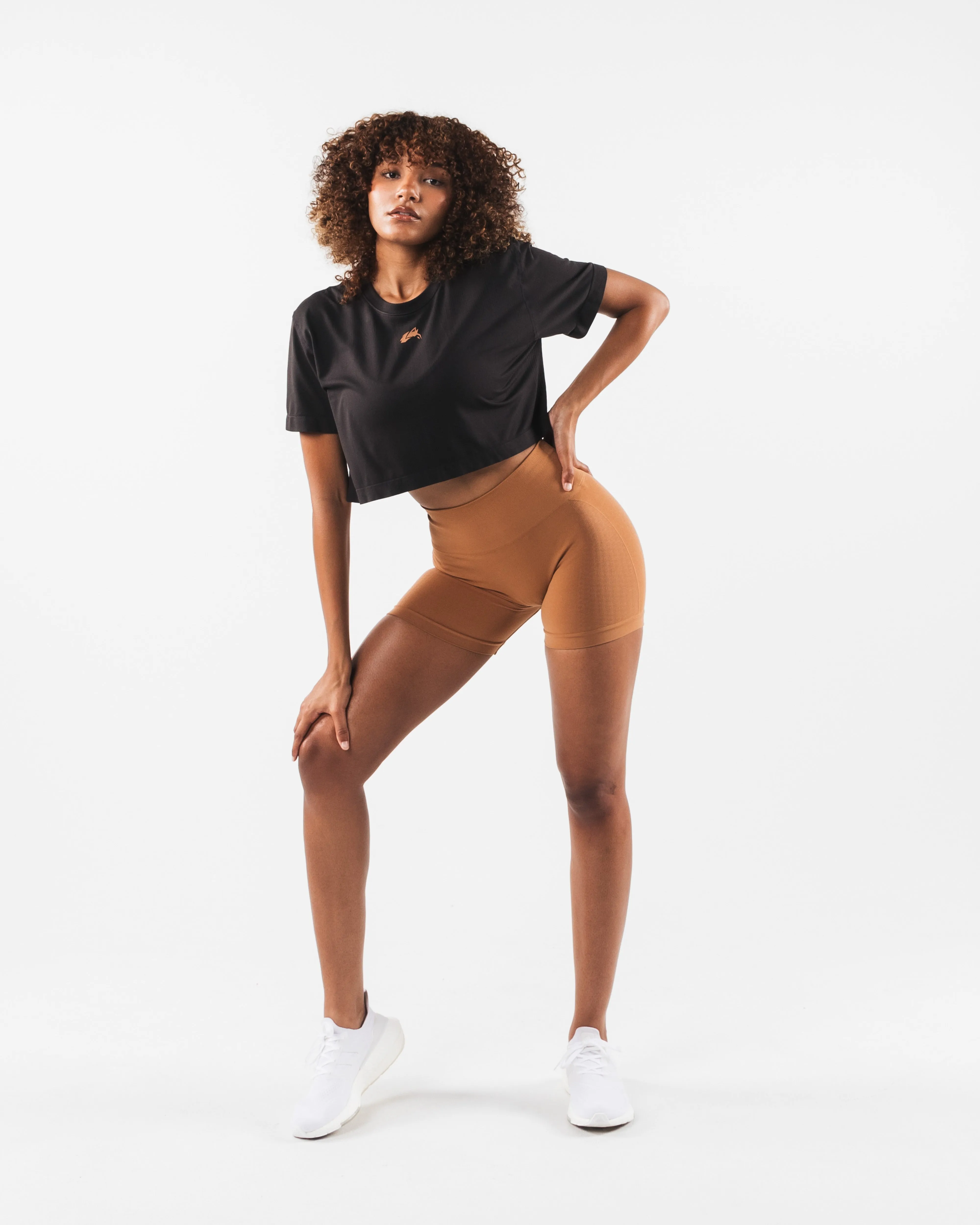 Wolf Head Airtech SS Crop - Pebble Alphalete Athletics