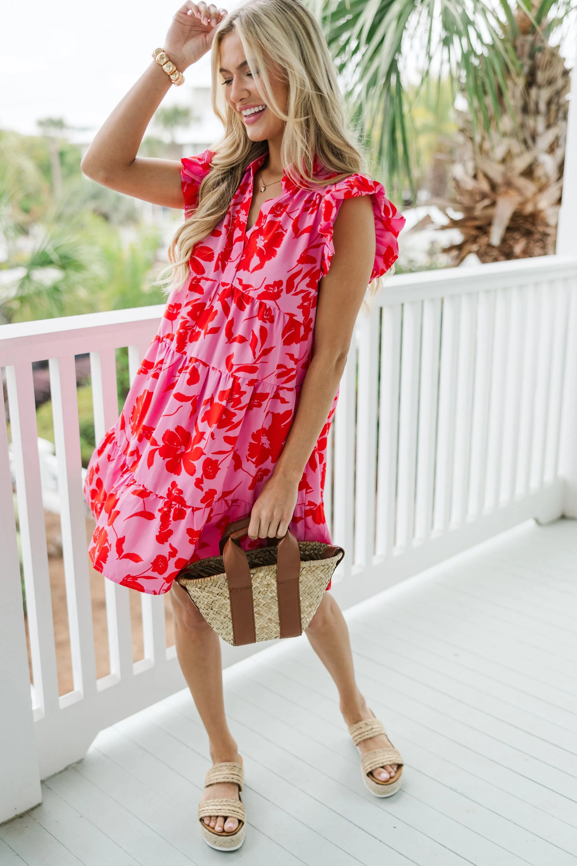 Worth Your While Rose Pink Babydoll Dress