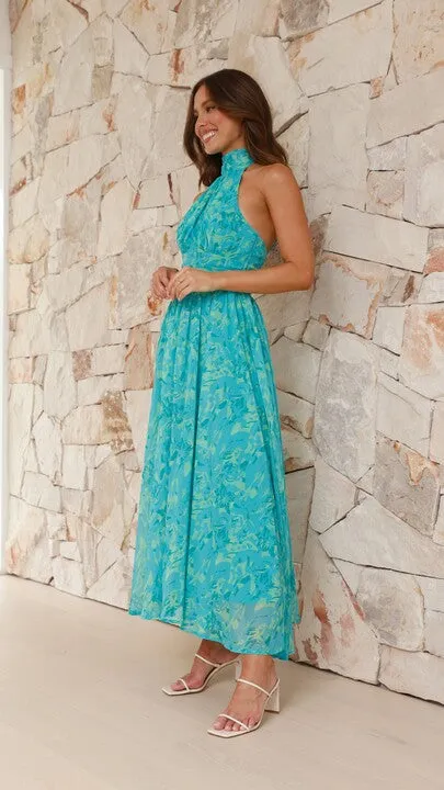 Zahava Maxi Dress - Green Floral Billy J