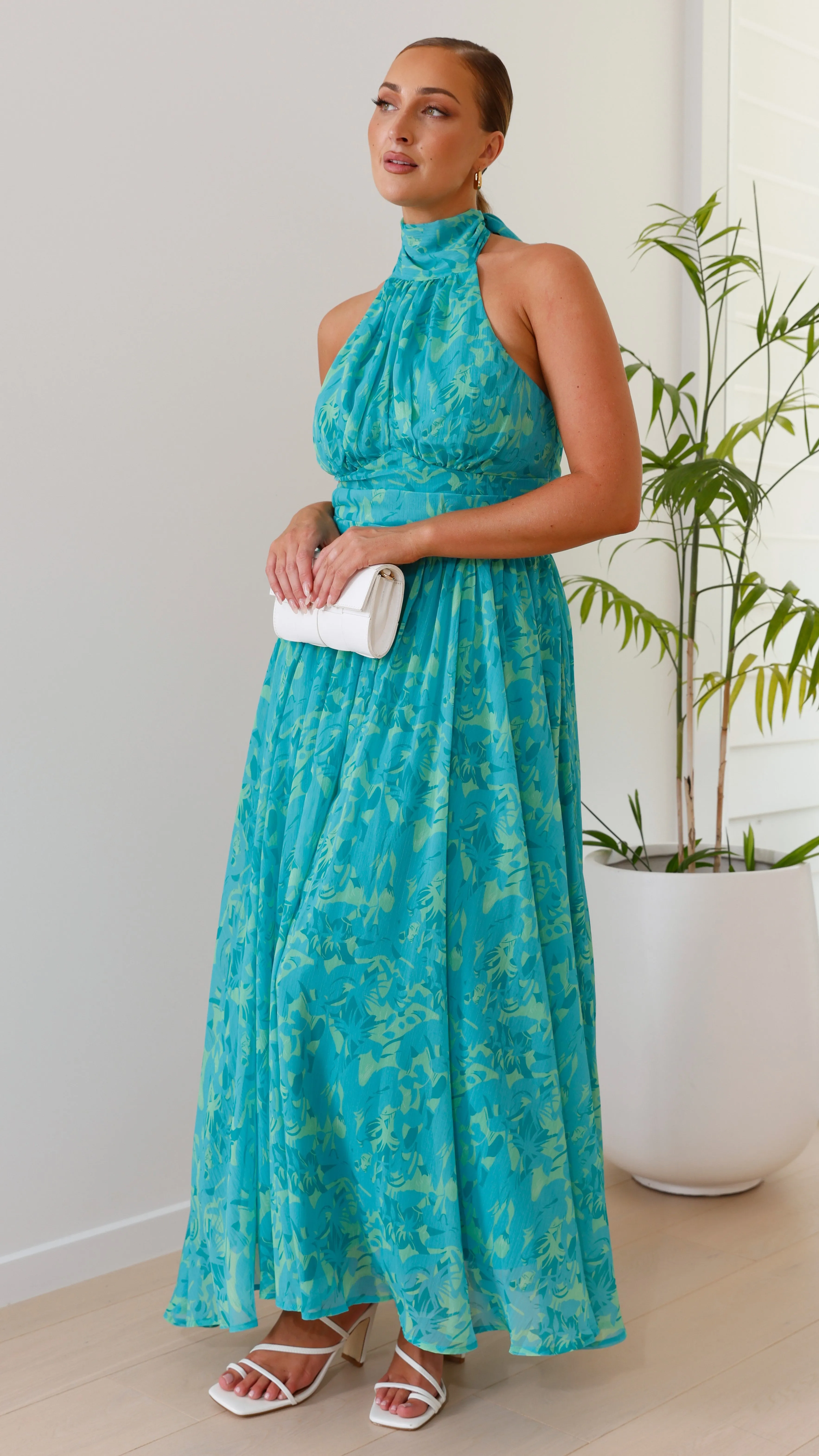 Zahava Maxi Dress - Green Floral Billy J