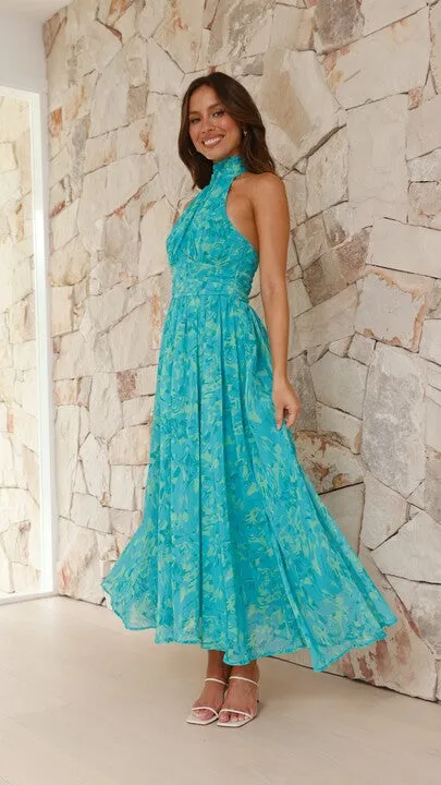Zahava Maxi Dress - Green Floral Billy J