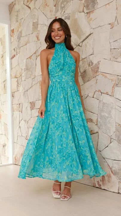 Zahava Maxi Dress - Green Floral Billy J