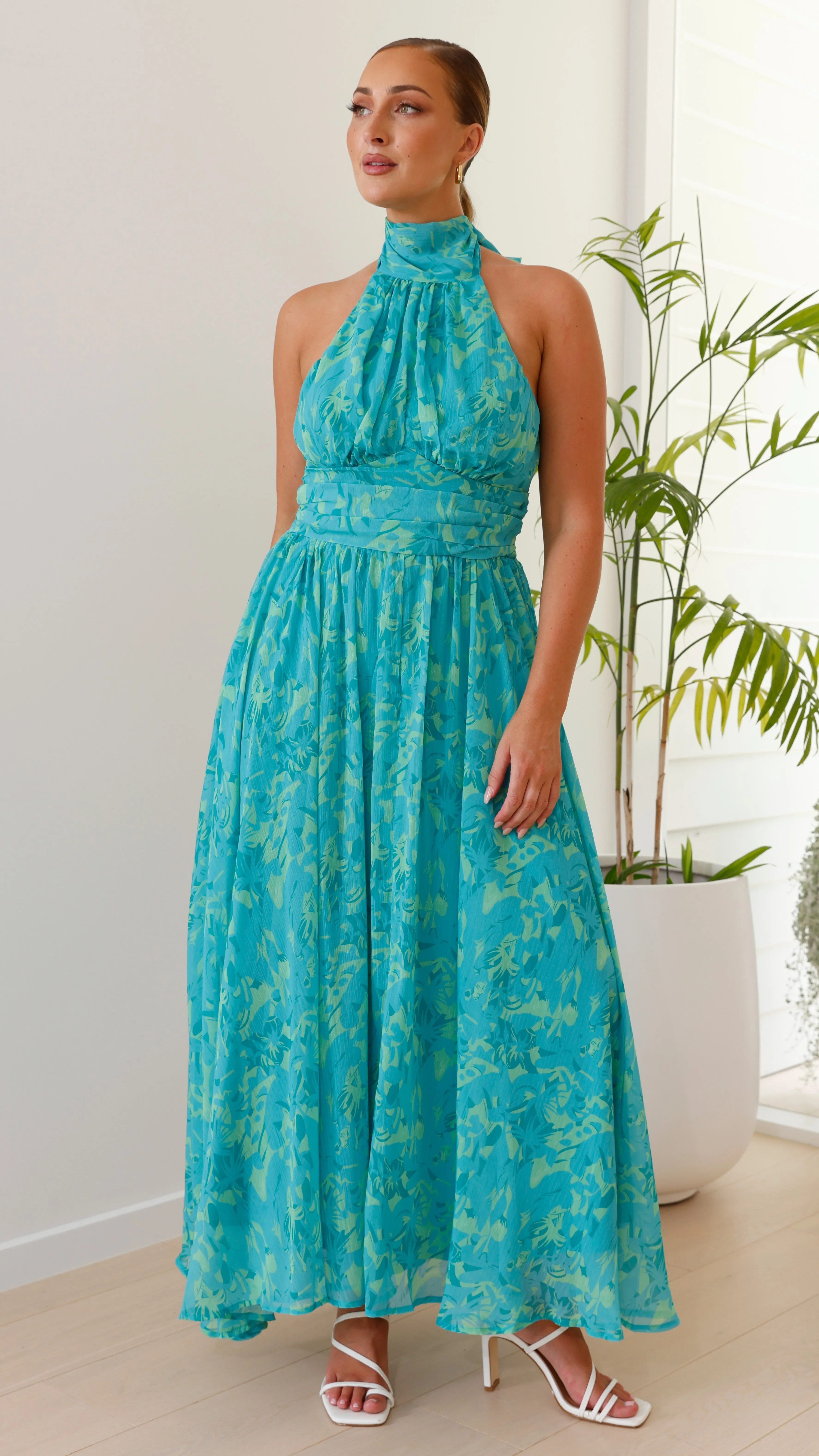 Zahava Maxi Dress - Green Floral Billy J