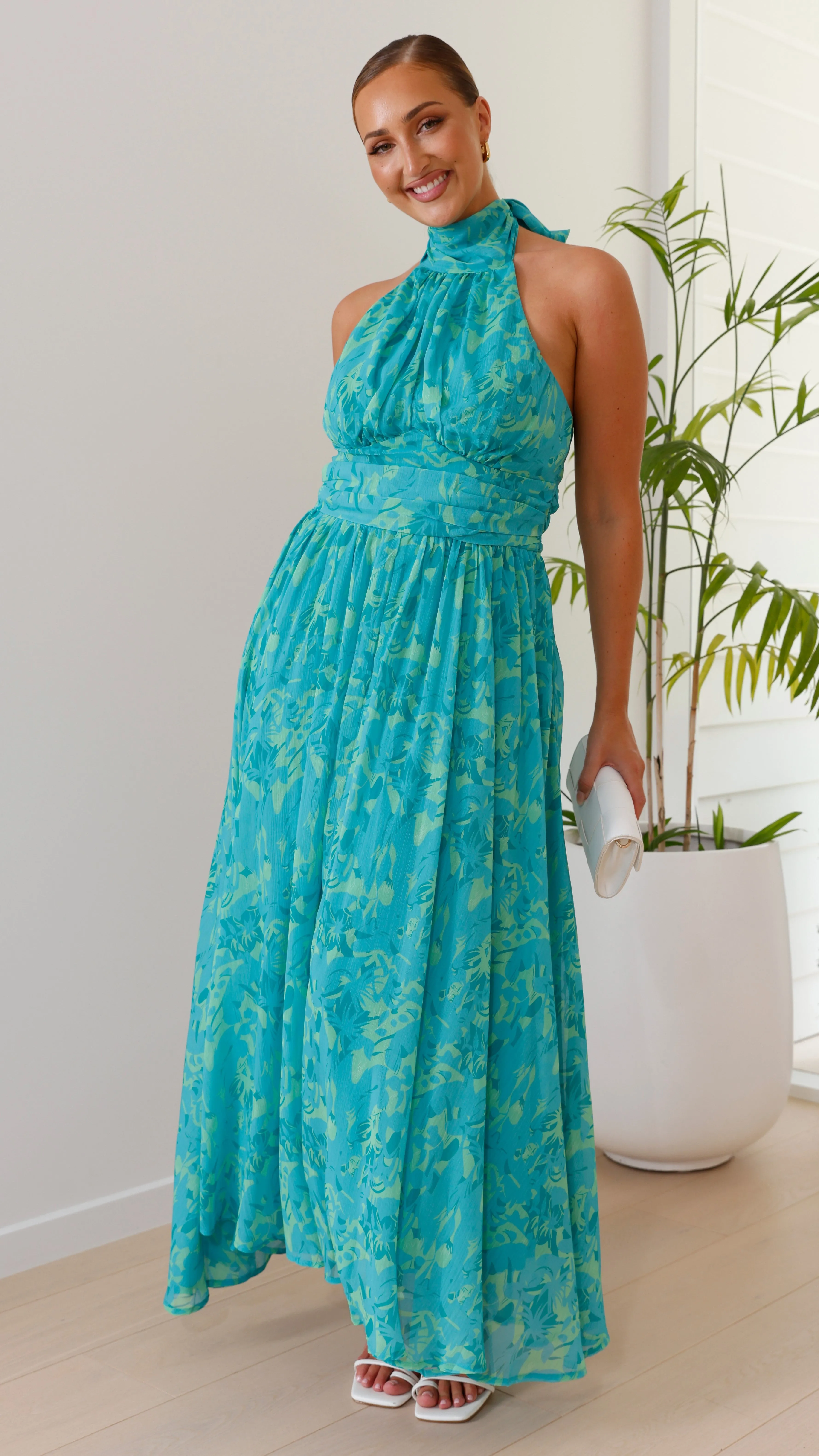Zahava Maxi Dress - Green Floral Billy J