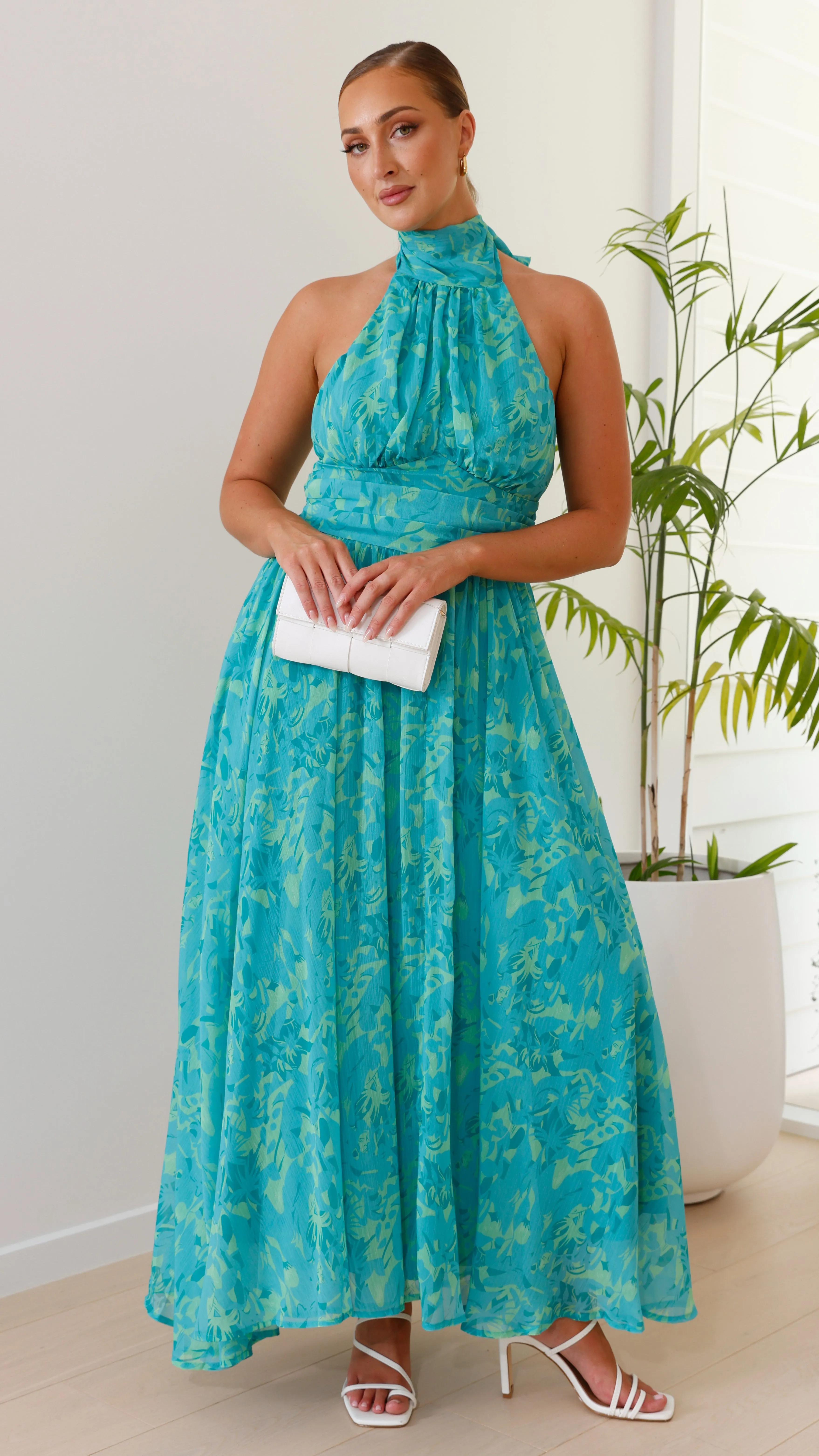 Zahava Maxi Dress - Green Floral Billy J