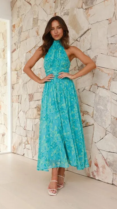 Zahava Maxi Dress - Green Floral Billy J