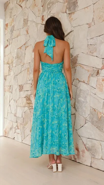 Zahava Maxi Dress - Green Floral Billy J