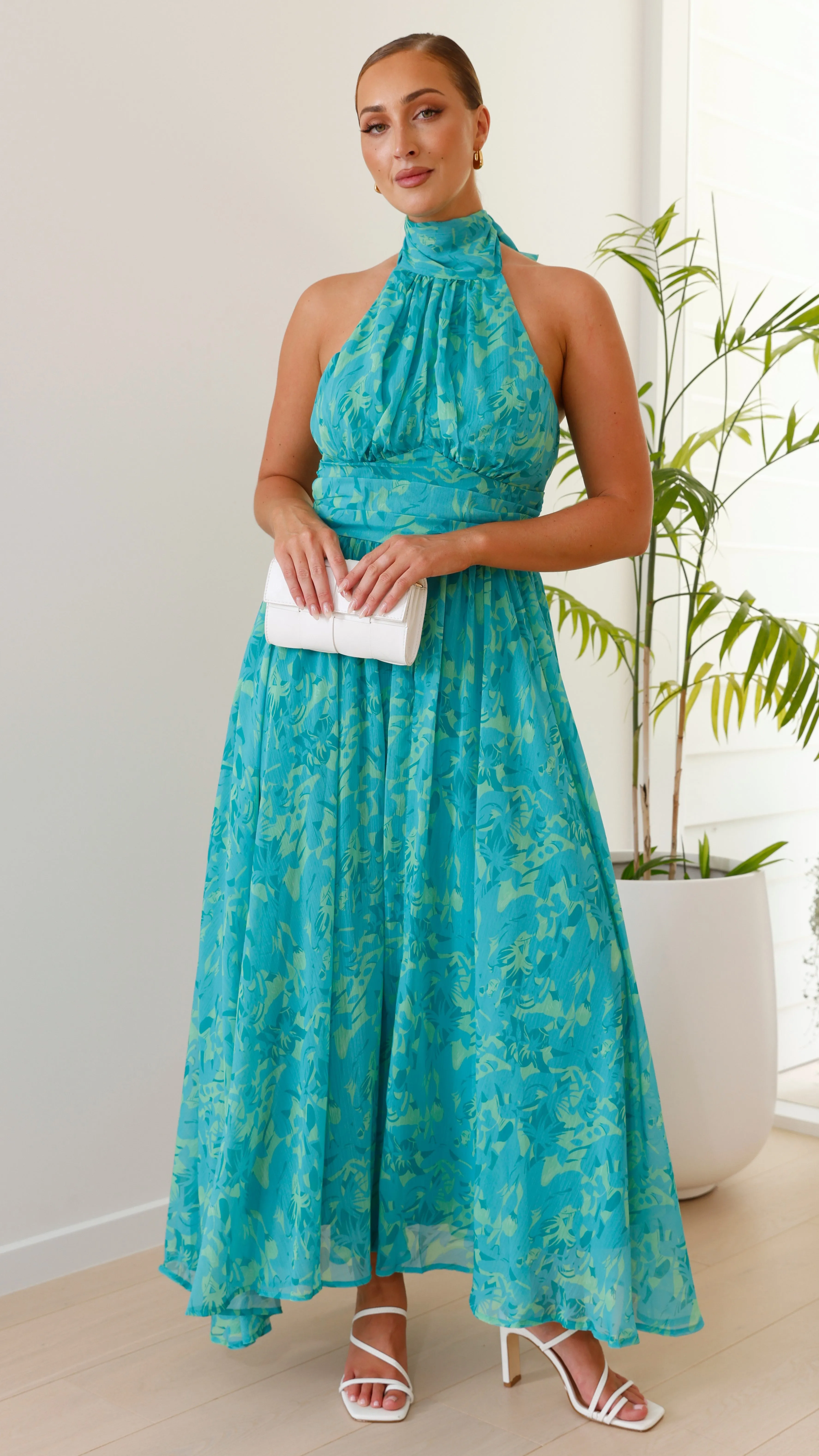 Zahava Maxi Dress - Green Floral Billy J