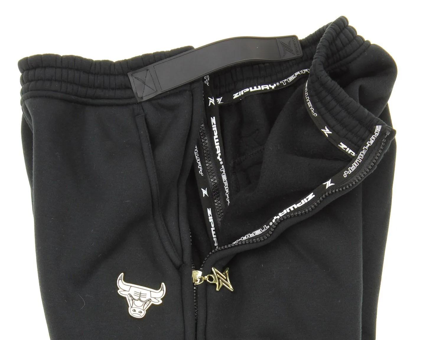 Zipway NBA Men's Chicago Bulls Gold Accent Track Pants, Black